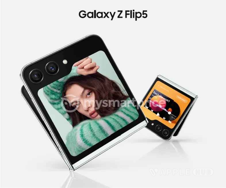 Galaxy Z Flip 5新渲染：外屏尺寸增大 可显示更多信息-Applehub-心动论坛